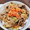 ちえたろう's cooksnap of when they made 甘辛牛肉が合う！キムチ丼.