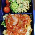 たくじろうさんたろう's cooksnap of when they made エビチリ玉のっけ丼弁当♡.