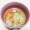☆ひなたmama☆'s cooksnap of when they made 野菜たっぷりスープでホッコリ(^^).