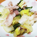 KOKOfkd's cooksnap of when they made 白菜とねぎと豚バラ肉の炒め物.