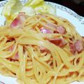 nyamー's cooksnap of when they made カルボナーラ（生クリームなし、全卵使用）.