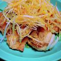 のんべぇヒロ's cooksnap of when they made 豚ロース薄切り竜田揚げの白髪ネギサンド.