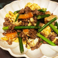 マックスの母's cooksnap of when they made にんにくの芽と挽肉のオイスター炒め.