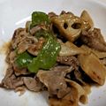 はやずみ's cooksnap of when they made 豚肉柔らか♪蓮根と豚肉のからし炒め.