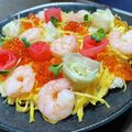 りリこコ's cooksnap of when they made ＊薔薇大根deハートのちらし寿司ケーキ＊.