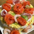 とゎのすけ's cooksnap of when they made ひなまつりに♡お花たっぷり寿司ケーキ.