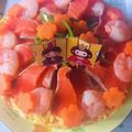 とはみめた満's cooksnap of when they made ひなまつりに♡お花たっぷり寿司ケーキ.