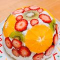 クックTHONUH☆'s cooksnap of when they made フルーツドームレアチーズのズコットケーキ.