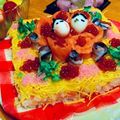 青空KMK☆'s cooksnap of when they made ひなまつりに♡お花たっぷり寿司ケーキ.