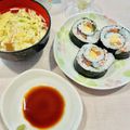 もみたん☆'s cooksnap of when they made ラップでキレイ☆巻き寿司の切り方.