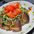 yopigohan's cooksnap of when they made かつおのてこね寿司.