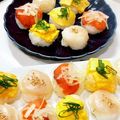 tomitomico's cooksnap of when they made おもてなし☆サーモンとホタテの手毬寿司.