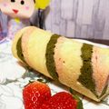 Emily0211's cooksnap of when they made ♪ひな祭りに♪シフォンの３色ロールケーキ.