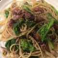 ベティ３'s cooksnap of when they made 菜の花とホタルイカの生姜焼きパスタ.