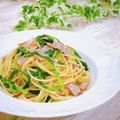 Satoco❋'s cooksnap of when they made ラディッシュの葉のペペロンチーノ.