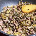 chikappe's cooksnap of when they made めちゃウマ！★野沢菜とひき肉の炒め物★.