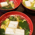 卵かけご飯にもぽん酢's cooksnap of when they made ほうれん草と玉子のすまし汁.