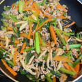 pom03's cooksnap of when they made 小松菜とひき肉のとろみオイスターソース.