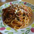 白猫同盟's cooksnap of when they made 手作りミートソースで☆パスタ.