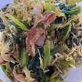kinkinsan's cooksnap of when they made 厚切りベーコンと小松菜のレモン胡椒炒め.