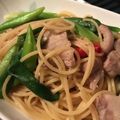 クック☆やーっ！'s cooksnap of when they made 葱と豚バラの生姜醤油パスタ.