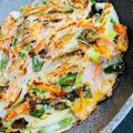 ほほほんんん's cooksnap of when they made 新たまねぎとニラの宗田節チヂミ.