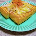 のんべぇヒロ's cooksnap of when they made 甘い！絹厚揚げ焼き　ごま油塩葱トッピング.