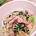 クックCXT3N4☆'s cooksnap of when they made ほうれん草とベーコンのクリームパスタ.