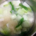 ハニイとムサシ's cooksnap of when they made 豆腐とちんげん菜の味噌汁.
