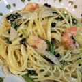 みゆこ♪ママ's cooksnap of when they made **エビとほうれん草のクリームパスタ**.