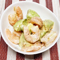 にきけん's cooksnap of when they made エビとアボカドのごまドレ和え.