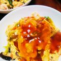 loffel's cooksnap of when they made 卵3個でシイタケとエビの天津飯.