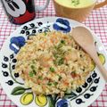 在宅勤務のおじさん's cooksnap of when they made 生米で作る！フライパンで簡単エビピラフ.