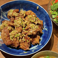 heisuke918's cooksnap of when they made 酢醤油ネギだれで食べる豚こまの揚げ焼き.