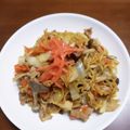 ツァディ's cooksnap of when they made 豚ひき肉と白菜の醤油焼きそば.