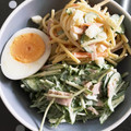 。かのこ。's cooksnap of when they made みず菜ときゅうりのごまマヨサラダ♡.