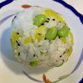 yu🐓's cooksnap of when they made 枝豆と沢庵のおにぎり.