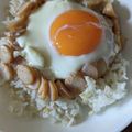 まーく71's cooksnap of when they made ウインナーでハートの目玉焼き.