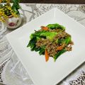 Laufen's cooksnap of when they made キャベツと挽き肉の中華風あんかけ炒め.