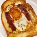 ｍａｃｏ's cooksnap of when they made フライパンで簡単目玉焼きトースト☆朝食.