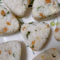 ぴこ♡'s cooksnap of when they made 福神漬けとクリームチーズと大葉のおにぎり.