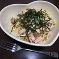 朔耶's cooksnap of when they made レンジで簡単☆しめじベーコン納豆のパスタ.
