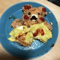 kitchenＫ's cooksnap of when they made おやすみ…くまオムライス。キャラ弁にも。.
