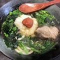 じゃそん's cooksnap of when they made 春菊とわかめのあったかおろしうどん.