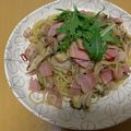 ピンクのたまご's cooksnap of when they made 舞茸とベーコンのペペロンチーノ.