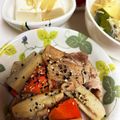 アップイエ's cooksnap of when they made 花粉症対策！れんこん人参豚肉の甘辛炒め.