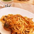 くーー〜's cooksnap of when they made うどんde簡単ナポリタン.