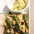 ame-ikuru's cooksnap of when they made 旬！アスパラと鶏ひき肉の卵炒め☆.