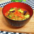KBBキッチン☆'s cooksnap of when they made なすとキムチのピリ辛お味噌汁.
