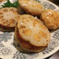 ONE★MAYU★'s cooksnap of when they made 神楽坂の味♪レンコンの海老はさみ揚げ.